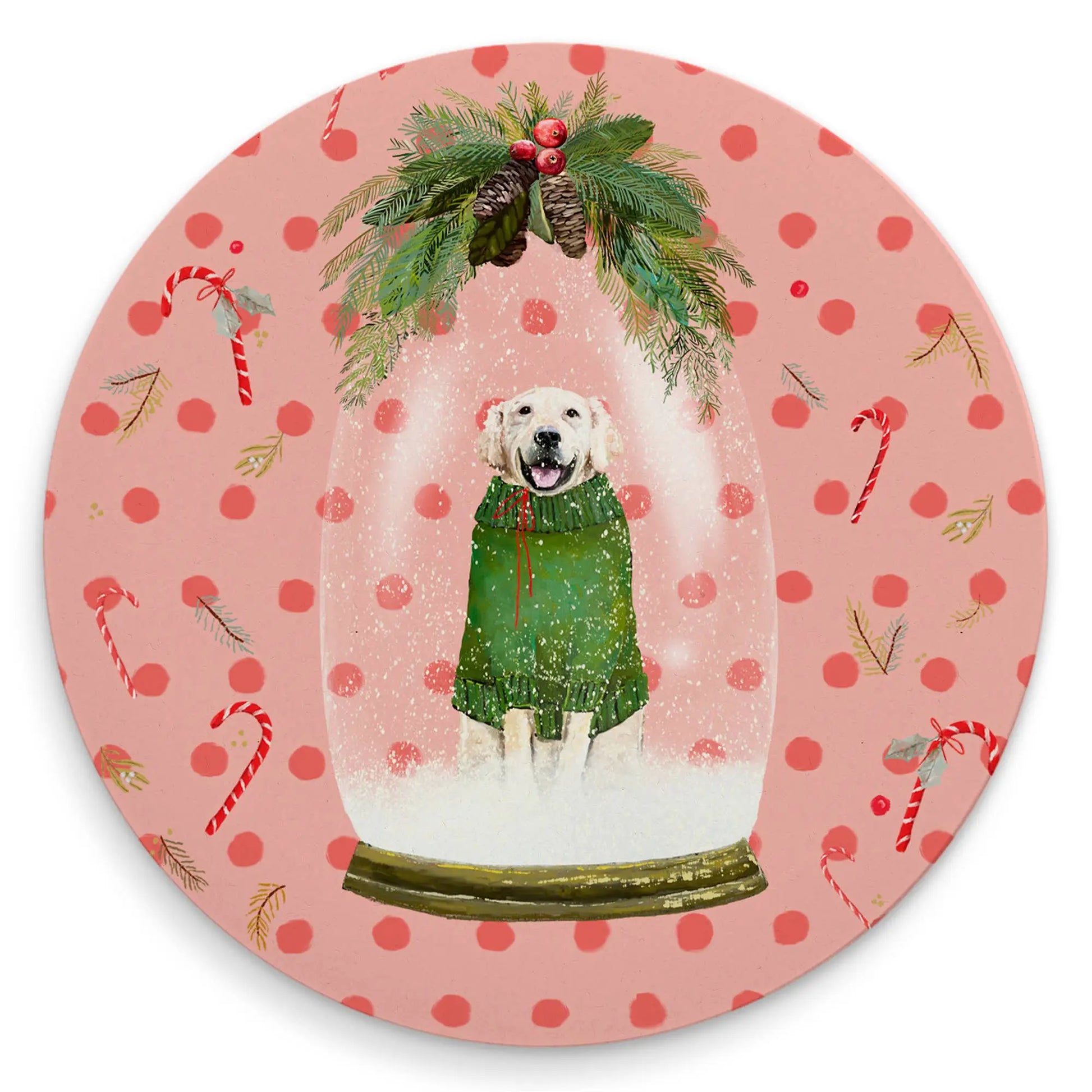 Holiday - Snow Globe - Retriever Coasters Coasters Browns Kitchen