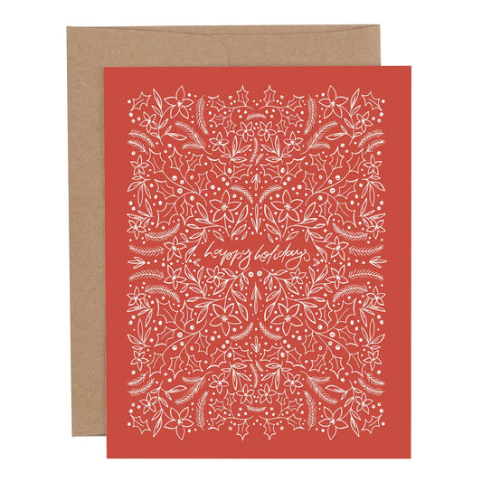 Holiday Tiny Floral Christmas Greeting Card  Browns Kitchen