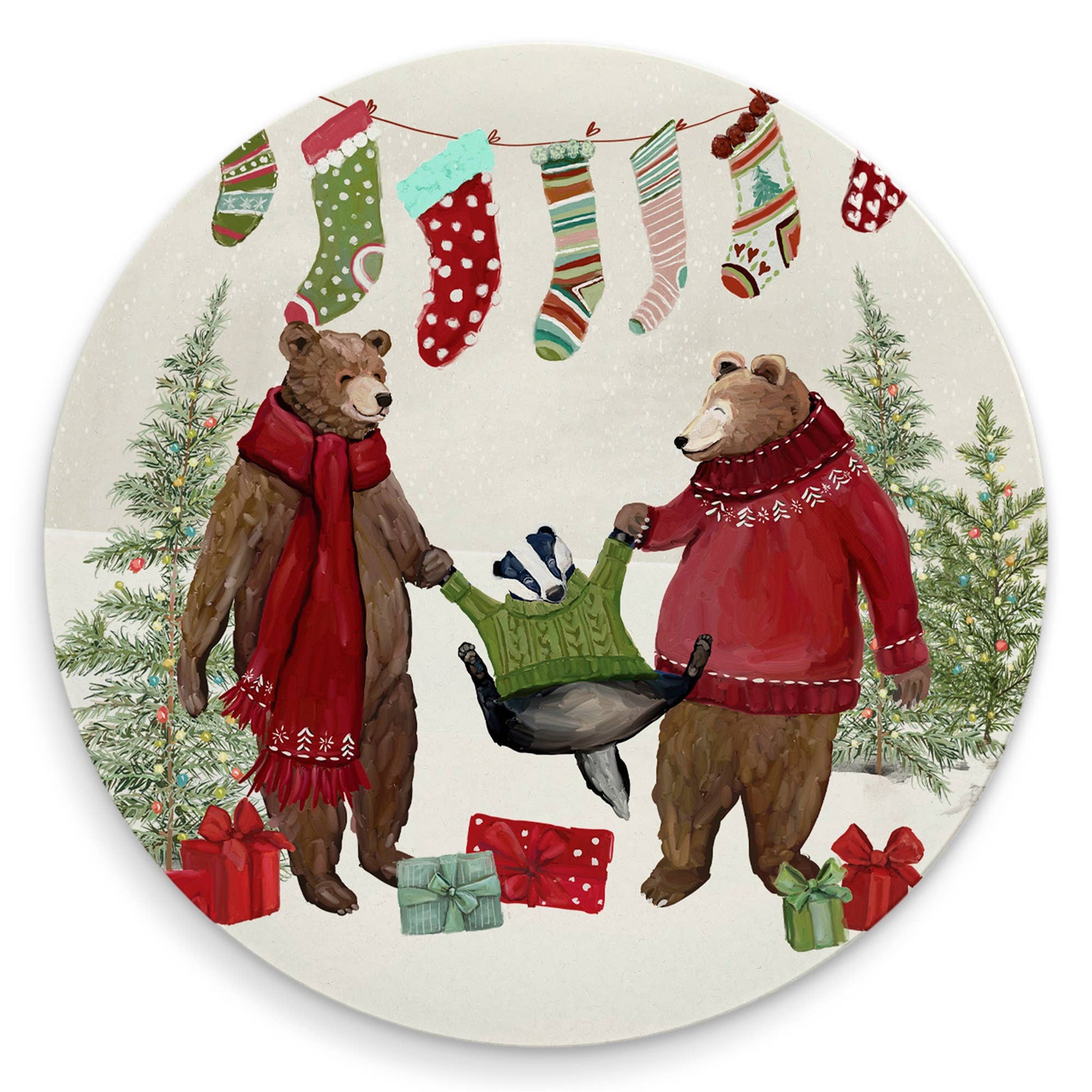 Holiday - Winter Woodland - Festive Knits Family Coasters  Browns Kitchen