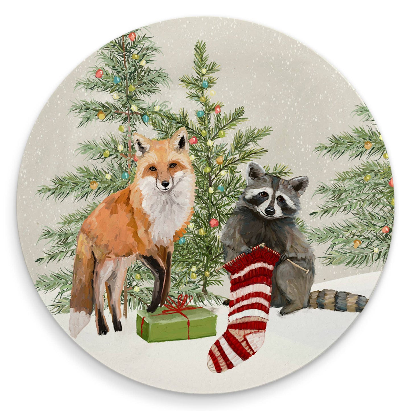 Holiday - Winter Woodland - Fox And Raccoon Coasters  Browns Kitchen