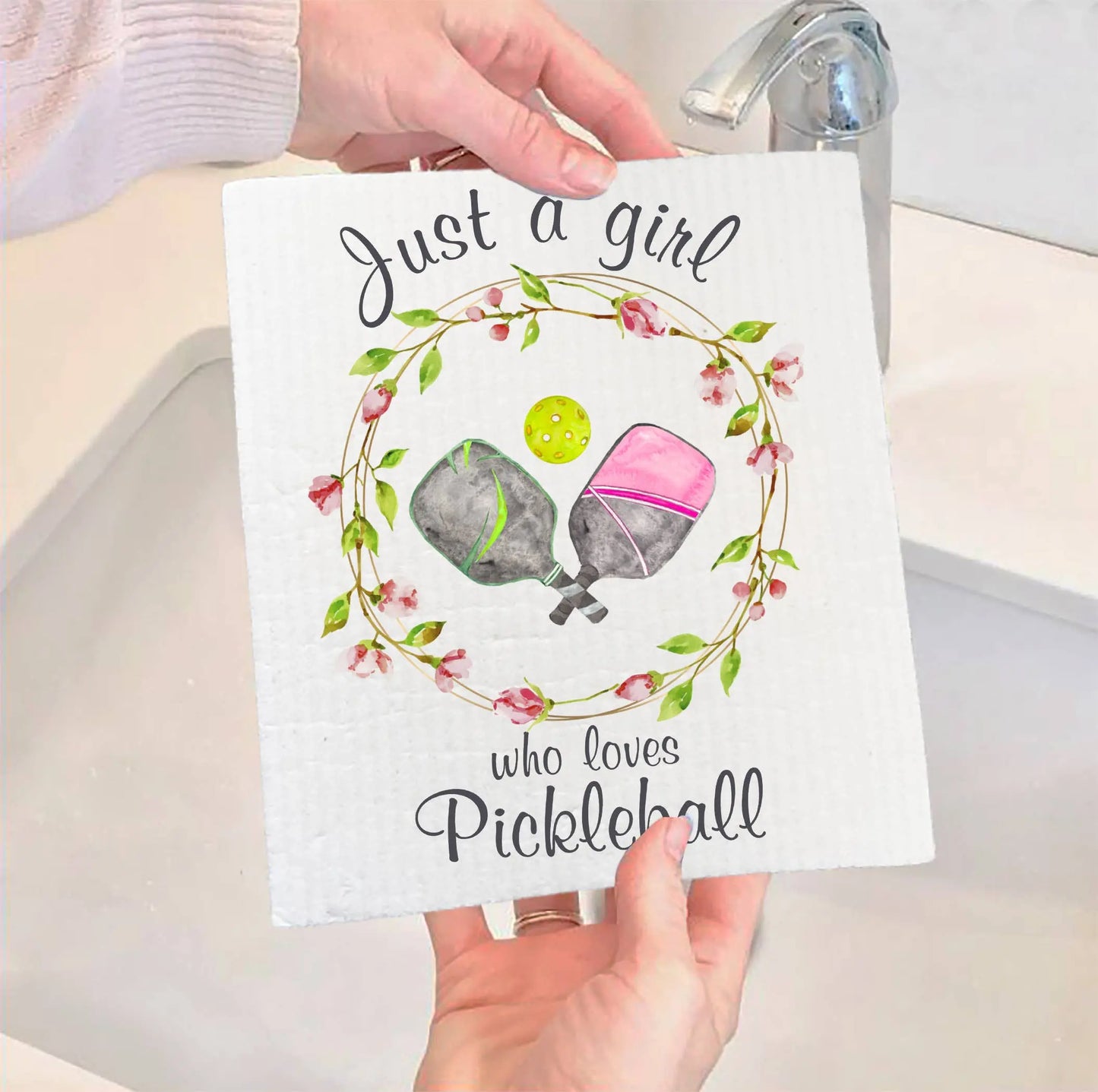 Just a Girl Who loves Pickleball Swedish Dish Cloth  Browns Kitchen