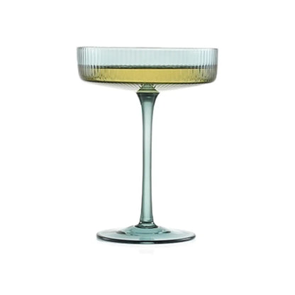 Art Deco Ribbed Pastel Coupe, & Cocktail Glass Drinkware Browns Kitchen