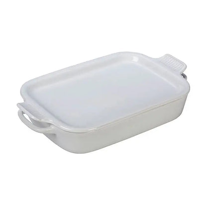 Le Creuset Dish with Platter Lid - White Bakeware Browns Kitchen