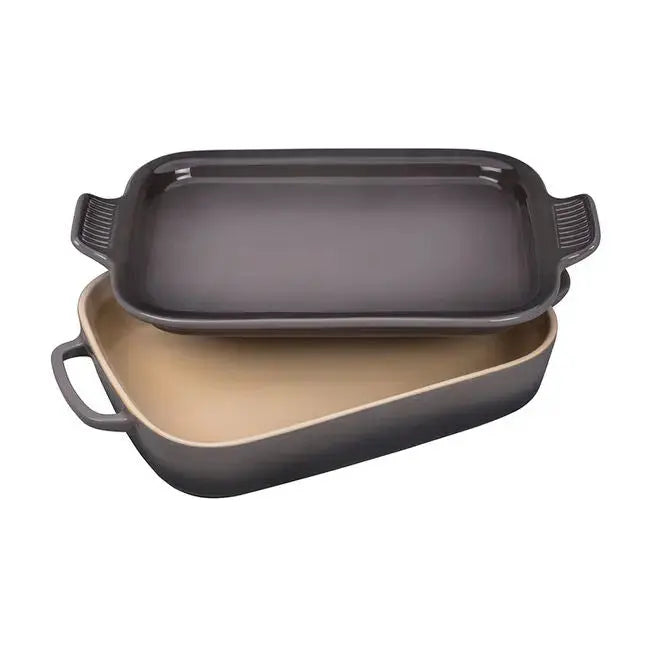 Le Creuset Dish with Platter Lid - Oyster Bakeware Browns Kitchen