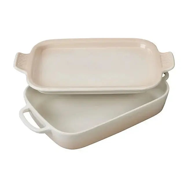 Rectangular Dish with Platter Lid - Meringue LE CREUSET