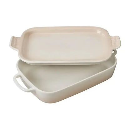 Rectangular Dish with Platter Lid - Meringue LE CREUSET