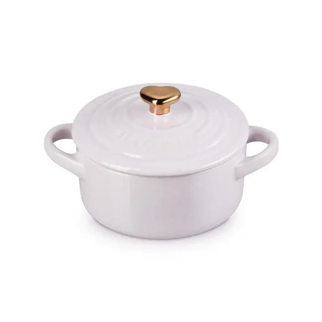Le Creuset Shallot Round Cocotte with Heart Knob Mini Cocotte Browns Kitchen
