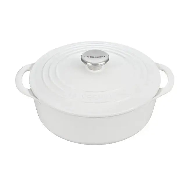 Le Creuset Shallow Round Dutch Oven - White LE CREUSET