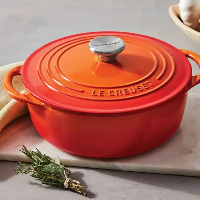 Le Creuset Shallow Round 2 3/4 Dutch Oven - Flame LE CREUSET