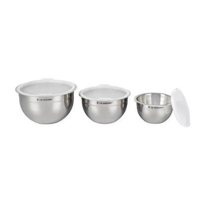 Le Creuset Stainless Steel Mixing Bowls with Lids, Set of 3 LE CREUSET