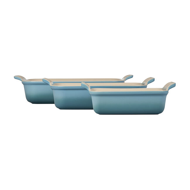 Le Creuset Heritage Set of 3 Rectangular Dishes - Browns Kitchen