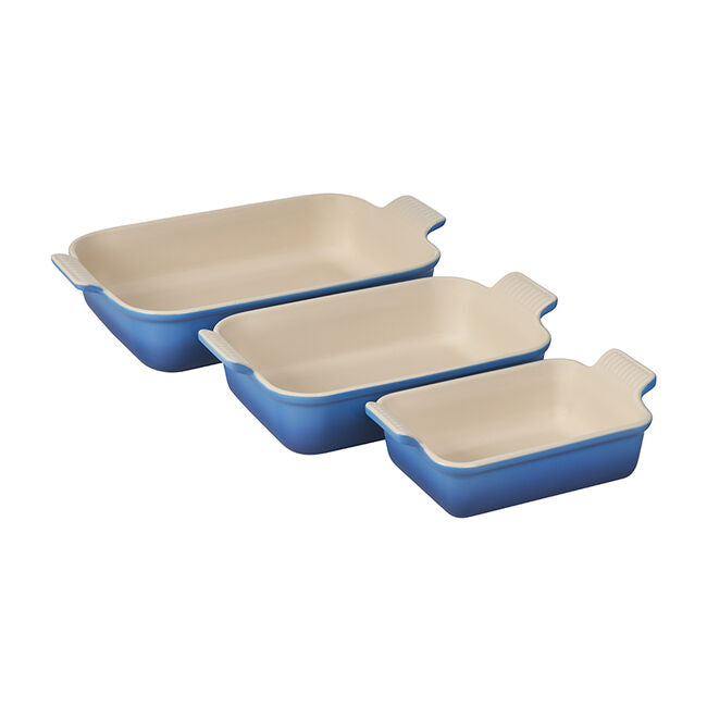 Le Creuset Heritage Set of 3 Rectangular Dishes - Browns Kitchen