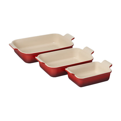 Le Creuset Heritage Set of 3 Rectangular Dishes - Browns Kitchen