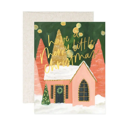 Little Christmas House Holiday Greeting Card: Single  Browns Kitchen