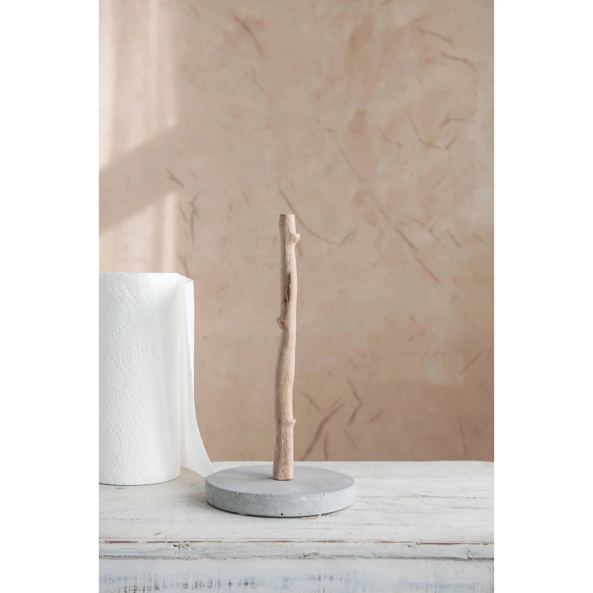 Mango Wood Paper Towel Holder CREATIVE CO-OP