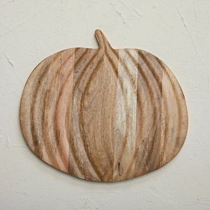 Mango Wood Pumpkin Shaped Cheese/Serving Board, Natural Cutting Boards Browns Kitchen