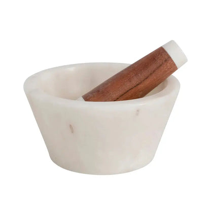 Round Marble Mortar and Pestle CREATIVE CO-OP