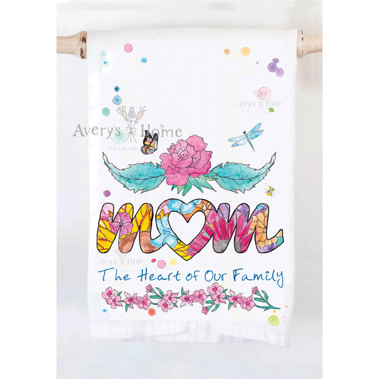 Mom Is the Heart of the Family Kitchen Towel  Browns Kitchen