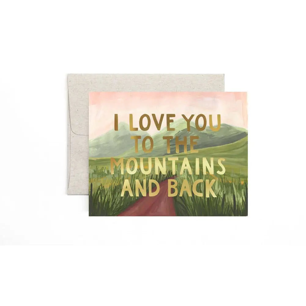 Mountains And Back Love Greeting Card 1canoe2 | One Canoe Two Paper Co.