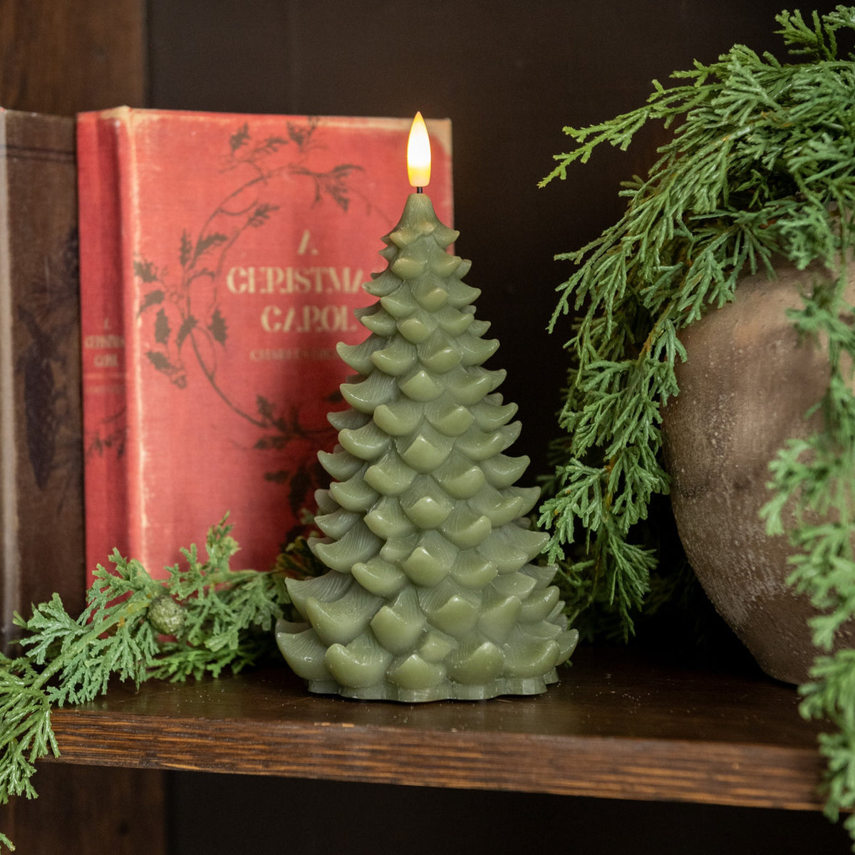 Balsam Tree Flameless Candle, 8"