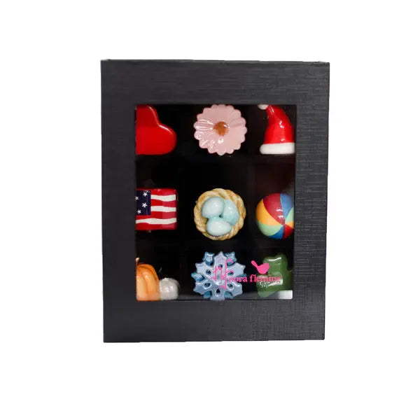 Nora Fleming Platter 9 piece black keepsake box - Browns Kitchen