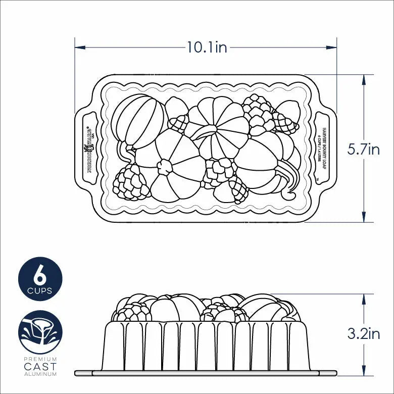 Nordic Ware Harvest Bounty Loaf Pan Bronze