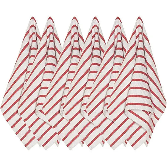 Now Designs Basketweave Kitchen Towel Red Stipe NOW DESIGNS