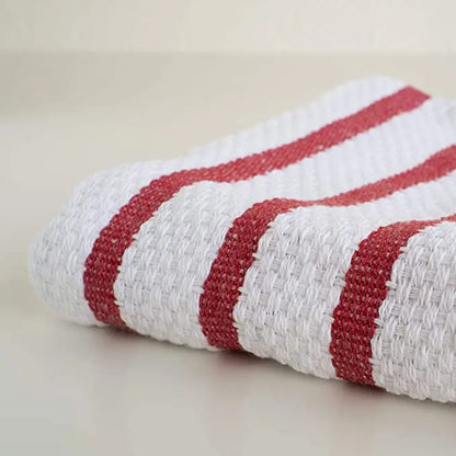 Now Designs Basketweave Kitchen Towel Red Stipe NOW DESIGNS