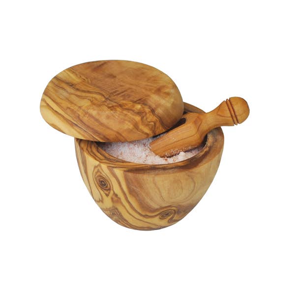 Olive Wood Salt Cellar  Browns Kitchen