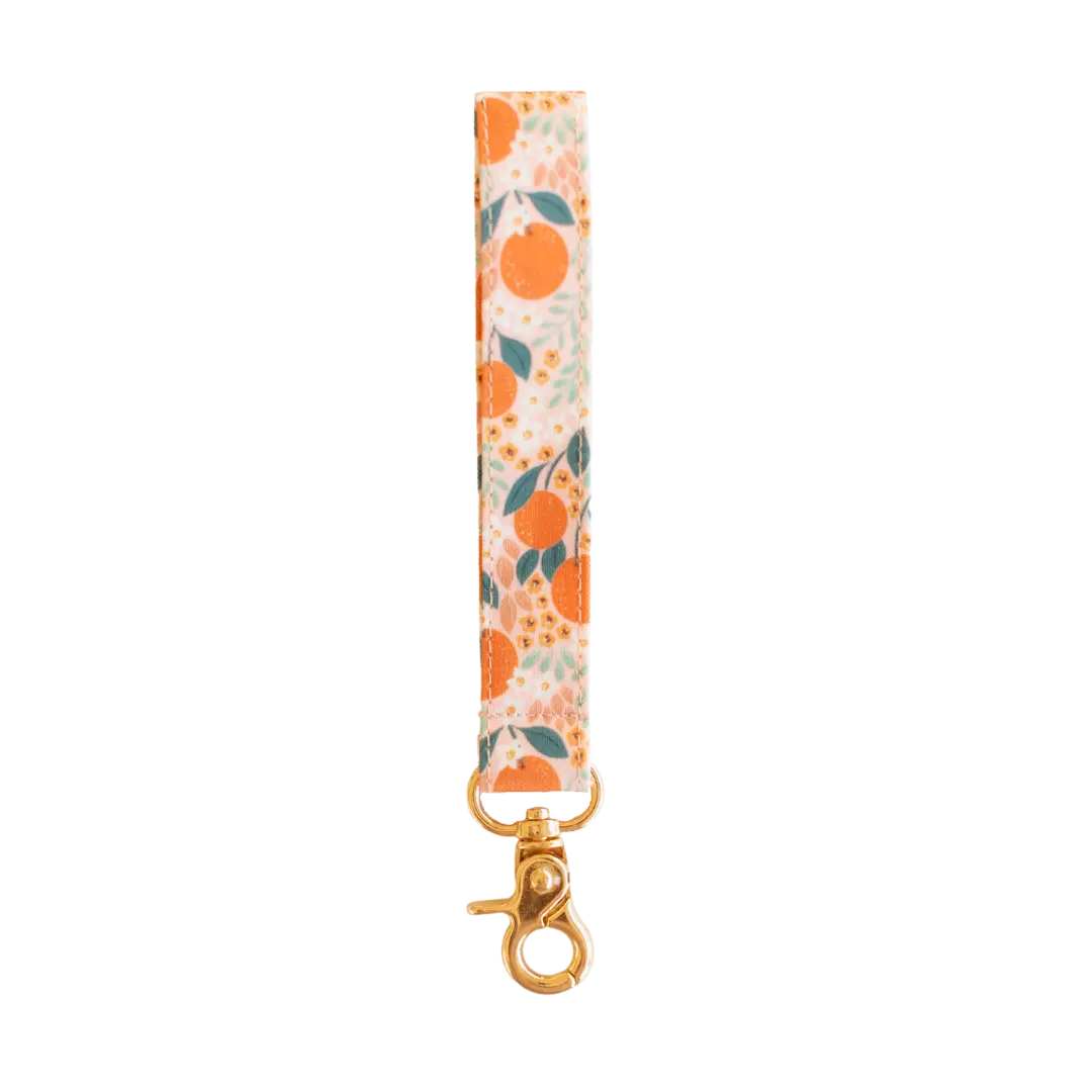Oranges Floral Wristlet Keychain Elyse Breanne Design