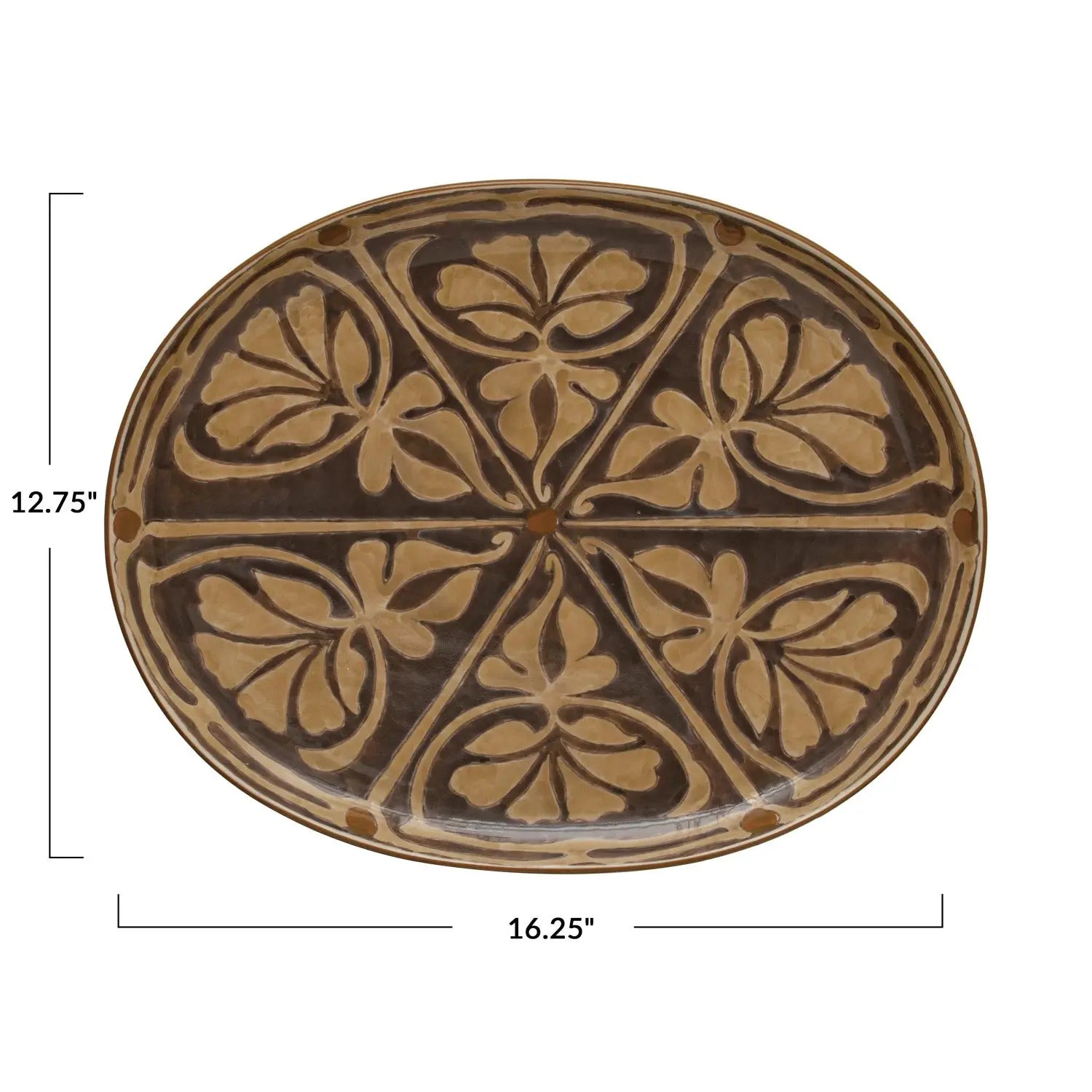 Creative Co-Op 16 3/8" Stoneware Oval Plate CREATIVE CO-OP