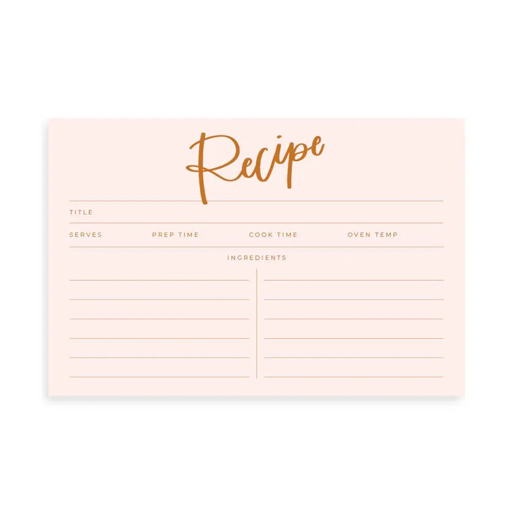 Peach Script Recipe Cards (Set Of 15 Cards) 1canoe2 | One Canoe Two Paper Co.
