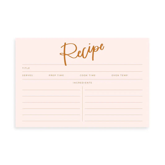 Peach Script Recipe Cards (Set Of 15 Cards) 1canoe2 | One Canoe Two Paper Co.