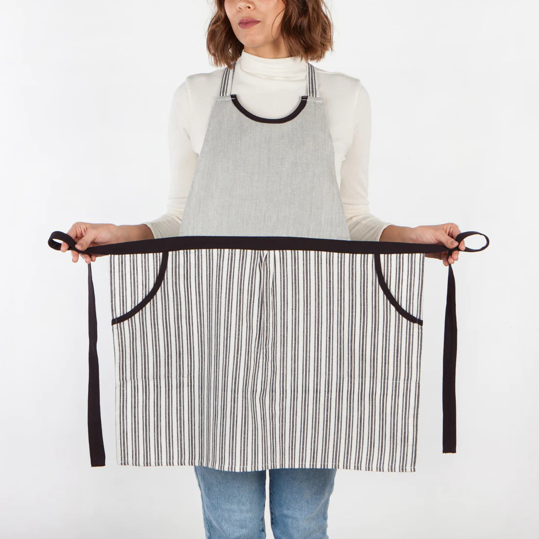 Petite Ticking Stripe Apron - Browns Kitchen