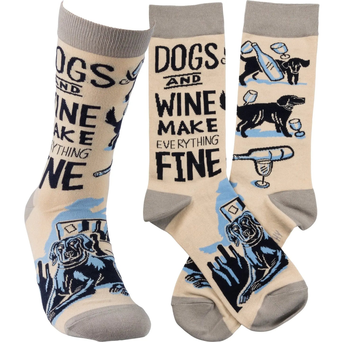Primitives By Kathy - "Dogs & Wine" Socks PRIMITIVES BY KATHY
