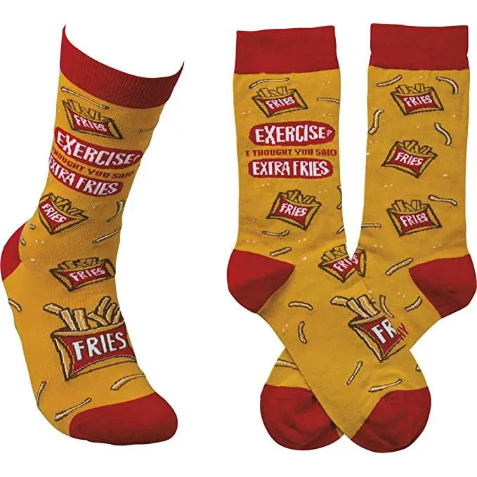 Primitives By Kathy - "Exercise? I Thought You Said Extra Fries" Socks PRIMITIVES BY KATHY