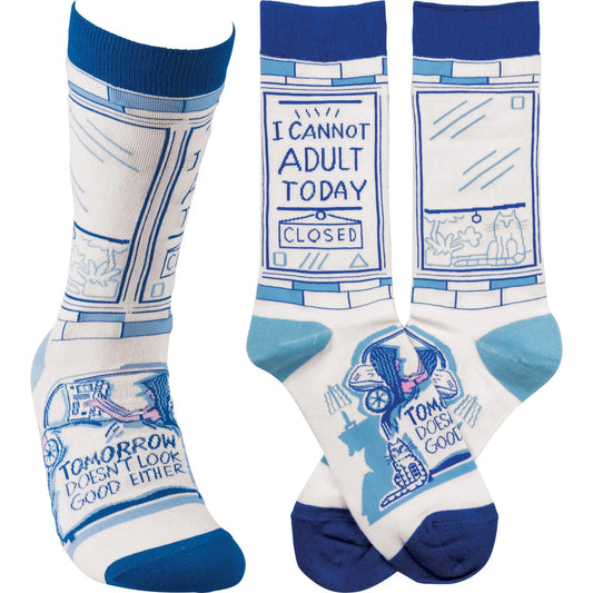 Primitives By Kathy - "I Cannot Adult Today" Socks PRIMITIVES BY KATHY
