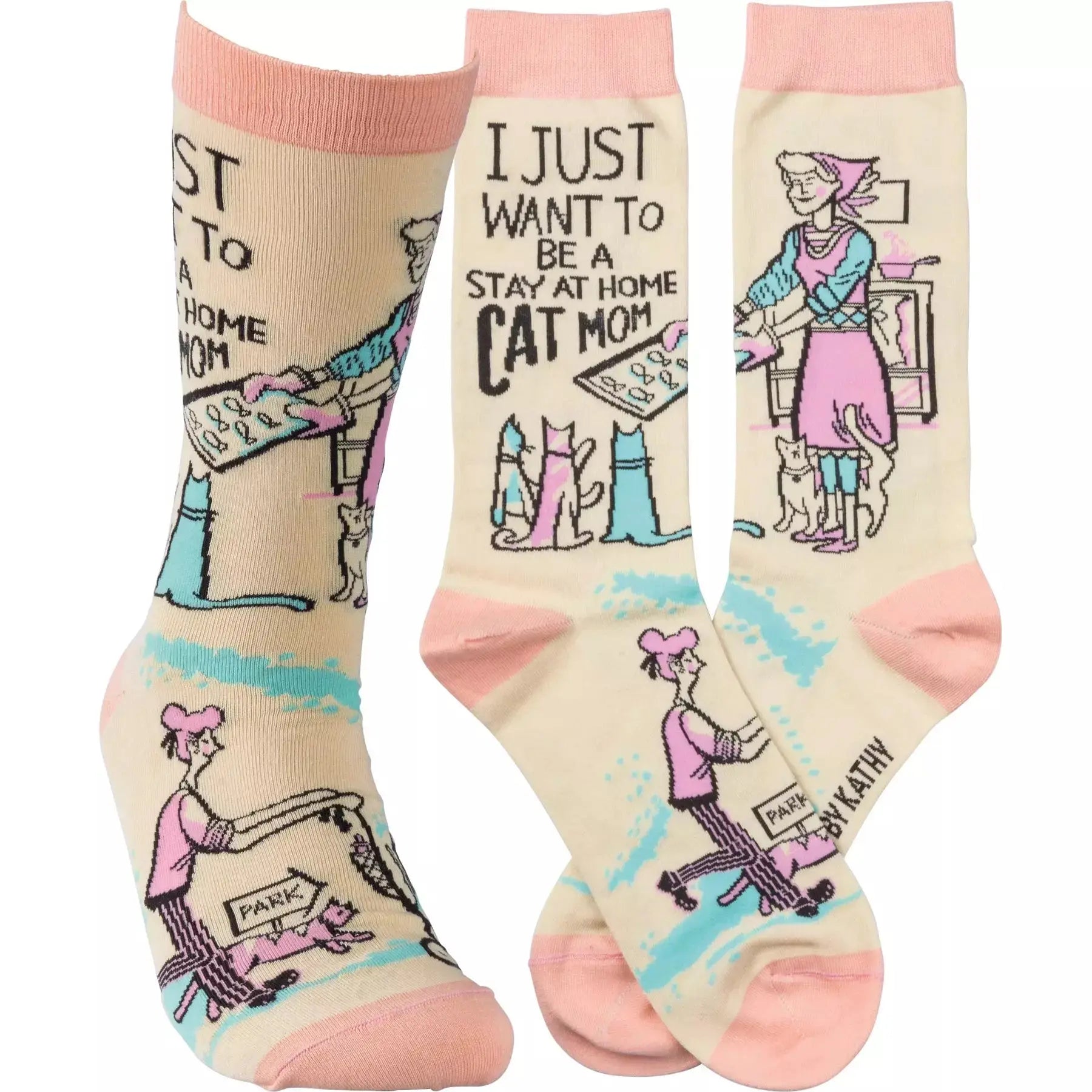 Primitives By Kathy -"Stay At Home Cat Mom" Socks PRIMITIVES BY KATHY
