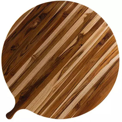 Proteak Atlas Round Serving Board with Handle 22 x 18 x 0.5 PROTEAK