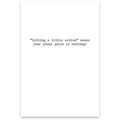 Prune Juice Greeting Card - Browns Kitchen