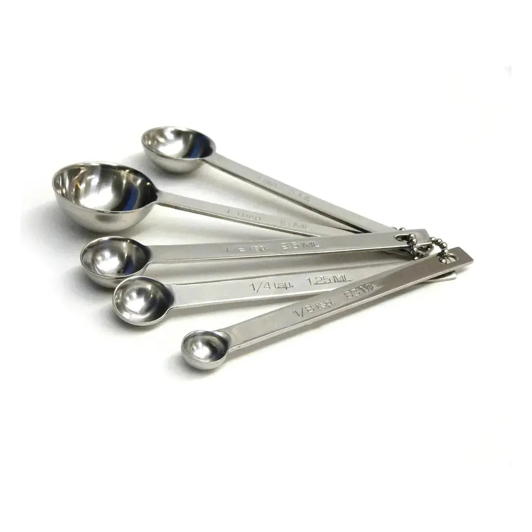 Measuring spoons, in teaspoons and tablespoons and ml, stainless steel, Fermenting