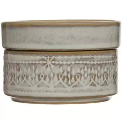 STONEWARE STACKABLE CONTAINER/DISH CREATIVE CO-OP