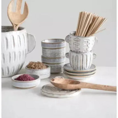 STONEWARE STACKABLE CONTAINER/DISH CREATIVE CO-OP