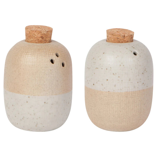 Rustic Stoneware Salt & Pepper Shakers, Set of 2  Browns Kitchen