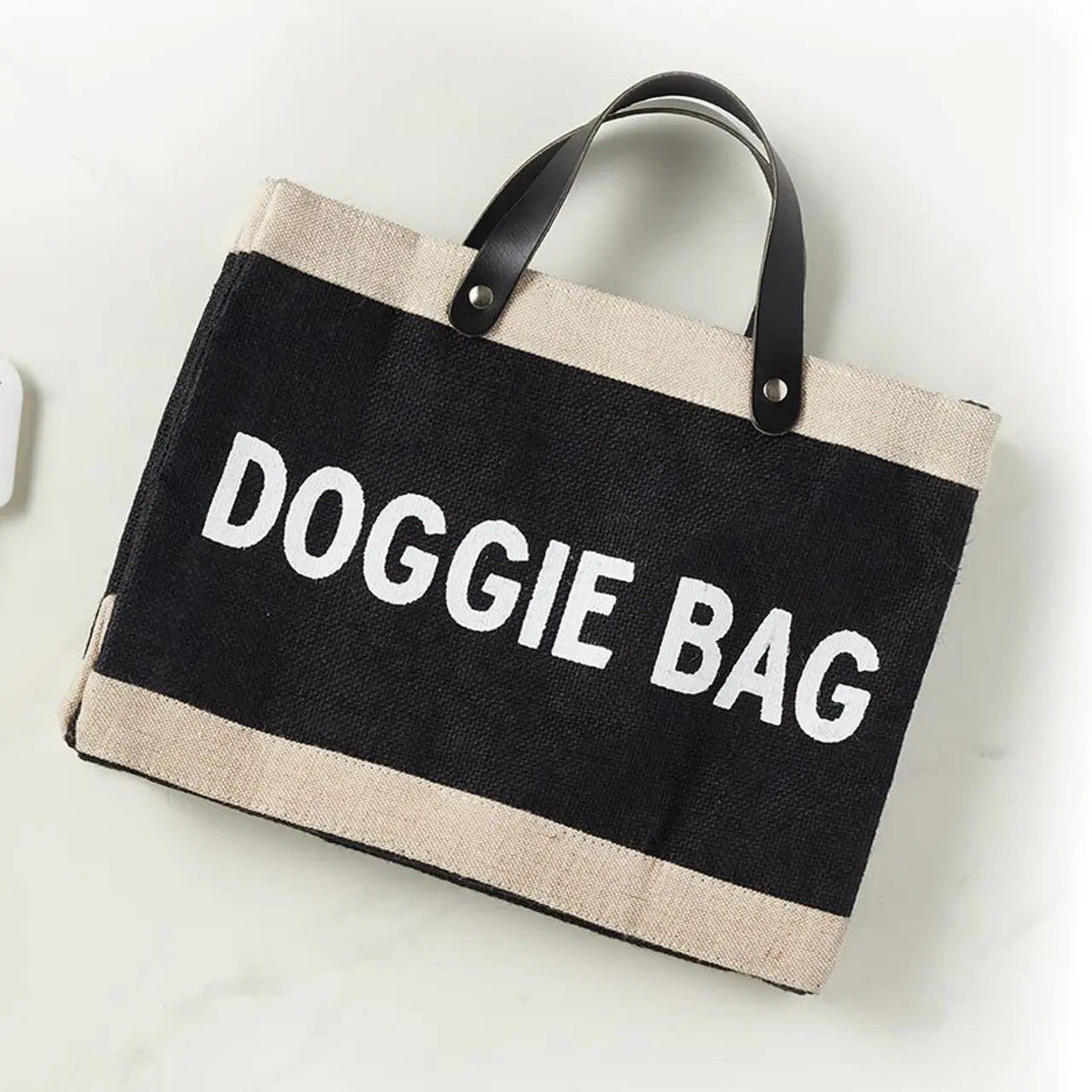 Santa Barbara Black Mini Market Tote - Doggie Bag CREATIVE BRANDS
