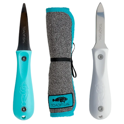 Shucker's Bundle -Teal Oyster Knife + Shucking Cloth + Pro Edition Oyster Knife  Browns Kitchen