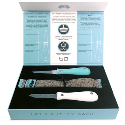 Shucker's Bundle -Teal Oyster Knife + Shucking Cloth + Pro Edition Oyster Knife  Browns Kitchen