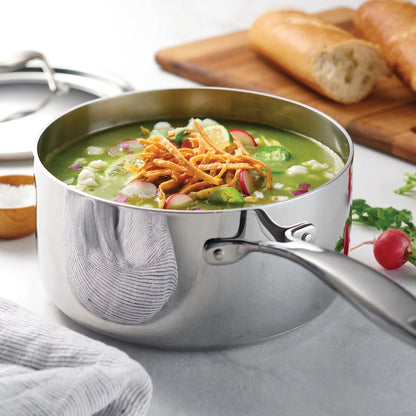 Tramontina Signature Tri-Ply Clad Stainless Steel Covered 3Qt Sauce Pan