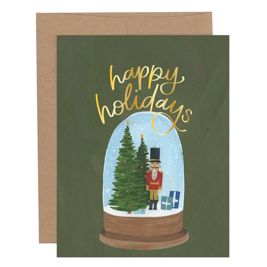 Snow Globe Happy Holidays Greeting Card  Browns Kitchen