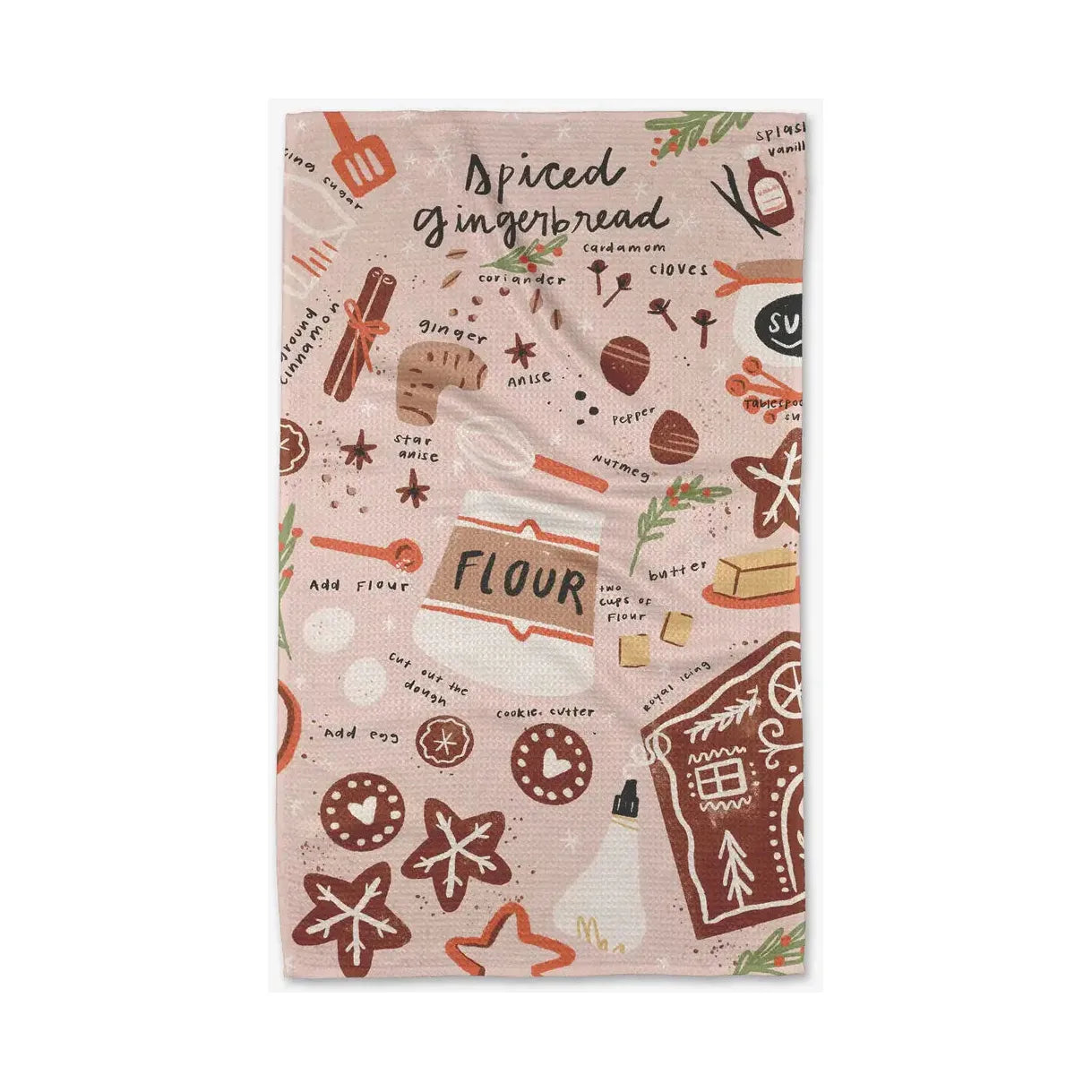 Spiced Gingerbread Geometry Tea Towel Kitchen Towels Browns Kitchen